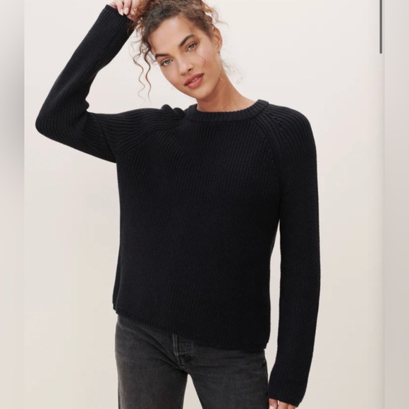 Jenni Kayne black cotton fisherman sweater size M